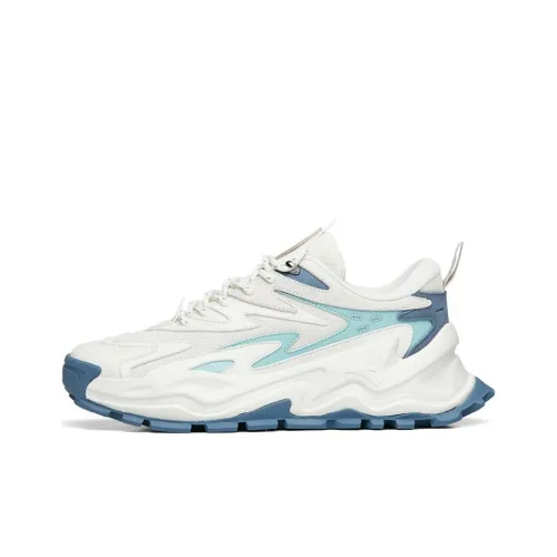 ANTA Устойчивые к истиранию амортизаторы противоскользящие низкий топ кроссовки с толстой подошвой мужские белый синий