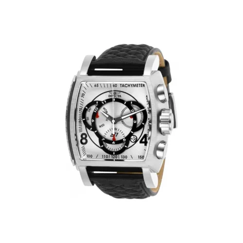 INVICTA S1 Rally Collection Мужские часы Кварцевый механизм Кожаный ремешок 48 мм Серебристый циферблат