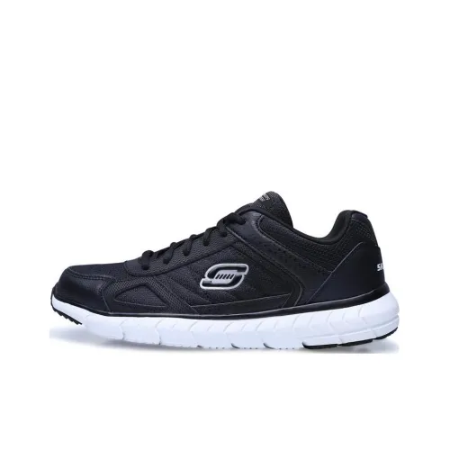 Skechers Mens X Low Топ Спортивная Повседневная Обувь Черный Белый
