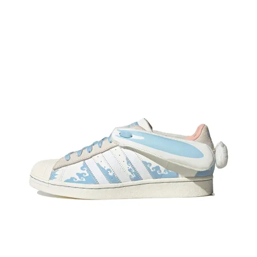 Melting Sadness x Adidas Originals Superstar Papercut Классический Shell Head Low Skateboard Кроссовки Unisex Белый Синий