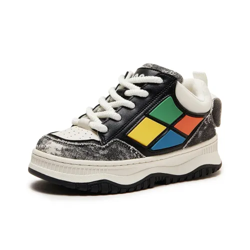 MC DOS Пухлые туфли Низкие Кроссовки для скейтбординга Унисекс Дымчатый Черный