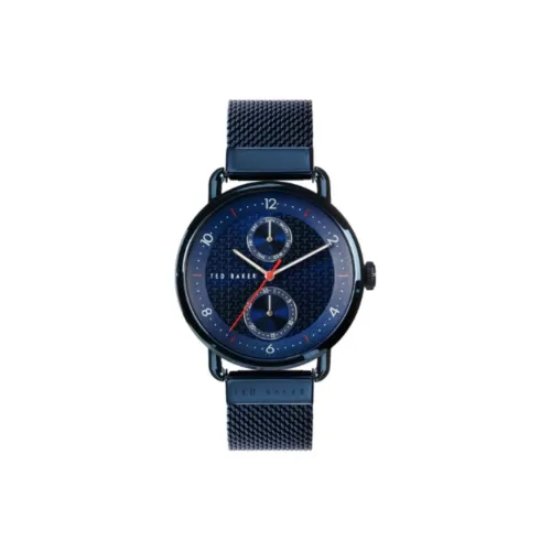 TED Baker Мужские часы Кварцевый механизм Ремешок из нержавеющей стали 42 мм Синий циферблат