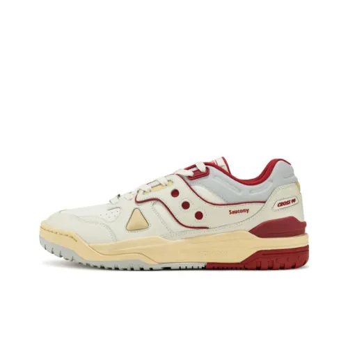 Saucony Cross 90 Slip-on Устойчивые к истиранию Низкий Топ Скейтбординг Кроссовки Унисекс Белый Красный