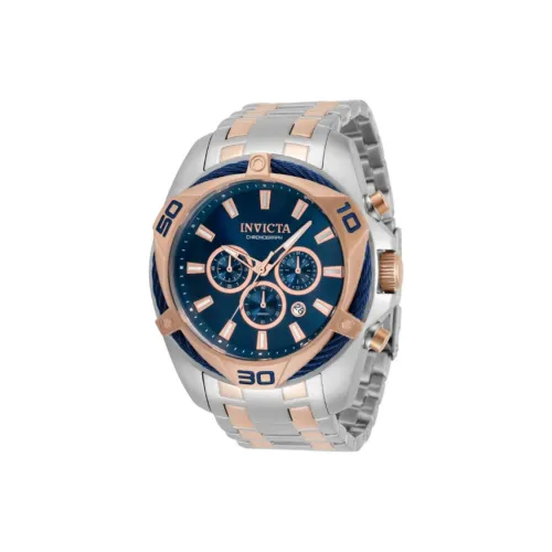 INVICTA Bolt Collection Мужские часы Кварцевый механизм Ремешок из нержавеющей стали 50 мм Синий циферблат