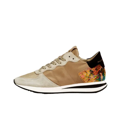 PHILIPPE MODEL Дышащий Низкий Топ Спортивная Повседневная Обувь Женская Светлый Умбра