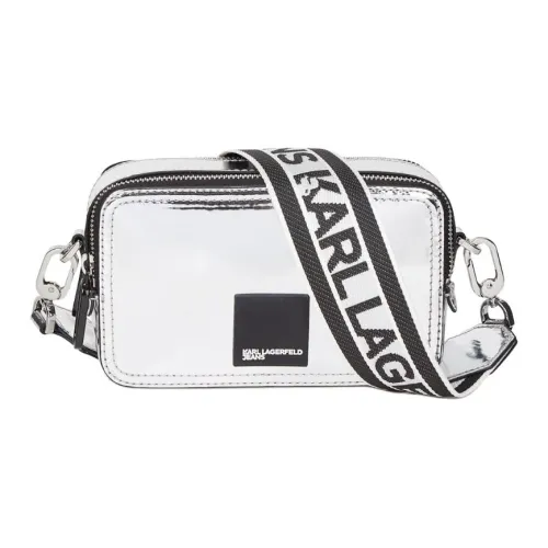 Karl Lagerfeld Полиуретан Camera Сумка Сумка через плечо Женская Серебряная
