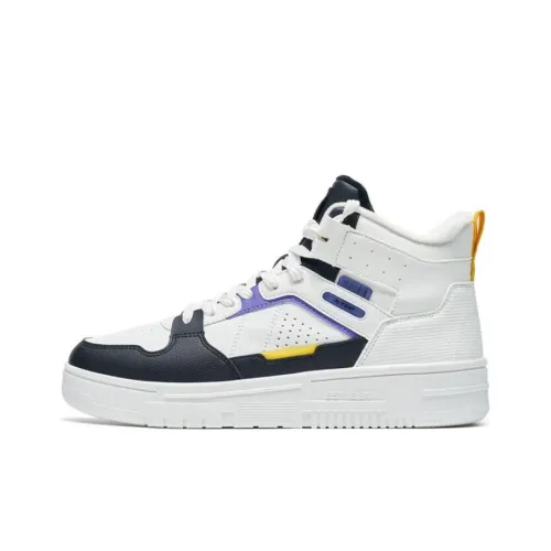 XTEP Клевер Белый Термический Слой Устойчивый к Сцеплению и Износу Высокий Топ Скейтборд Кроссовки Мужские Белый Черный Фиолетовый