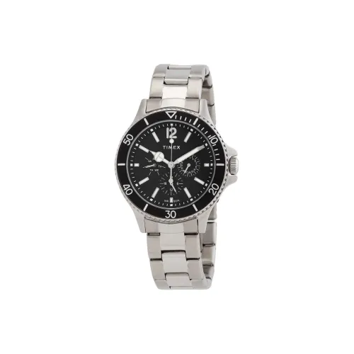 TIMEX Мужские часы Кварцевый механизм Ремешок из нержавеющей стали 43 мм Черный циферблат
