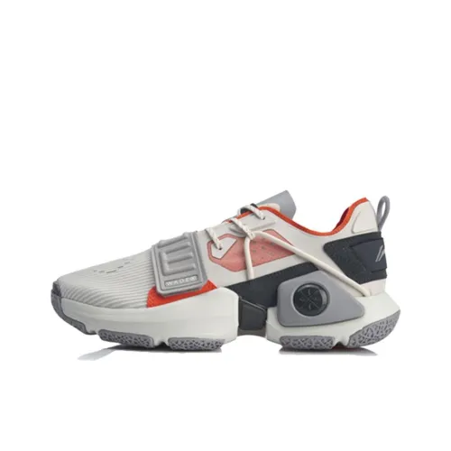 LINING WOWTR Амортизаторы Шок Устойчивость к истиранию Низкий Топ Баскетбольные кроссовки Мужские Белый Серый