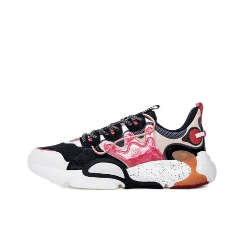 Erke Shock Absorbers Противоскользящий Низкий Топ Casual Мужской Черный Красный