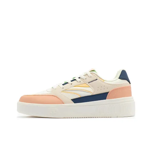 361° Joy Slip-on Устойчивый к истиранию Низкий топ Скейтборд Кроссовки Женские Белый Оранжевый Синий