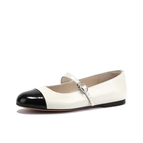 Brut Ros′e Плоская подошва Туфли Мэри Джейн Женские Экрю