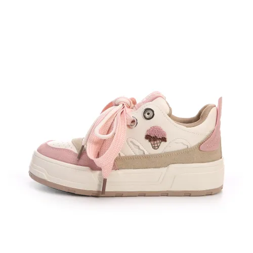 Cob Non Юбка Легкий Низкий Топ Скейтборд Кроссовки Женские Кремово-Розовый