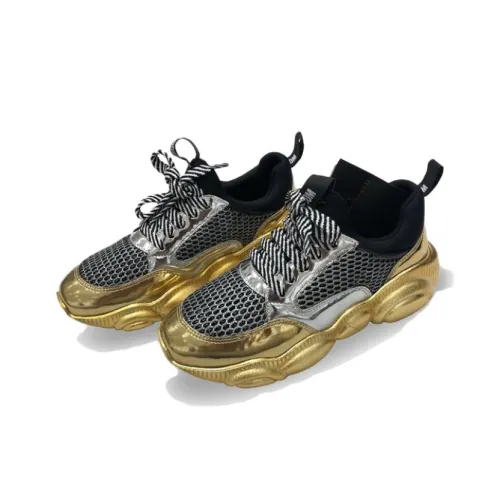 MOSCHINO Низкий топ Повседневная обувь Женская Черное Золото