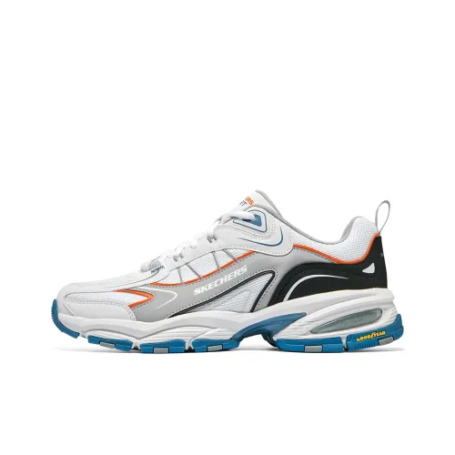 Skechers Устойчивые к истиранию низкие топы Повседневная беговая обувь Мужская Белая
