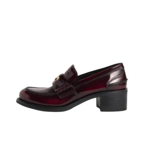 MIU MIU Новогодняя коллекция Лоферы 5 см Женские Темно-красный