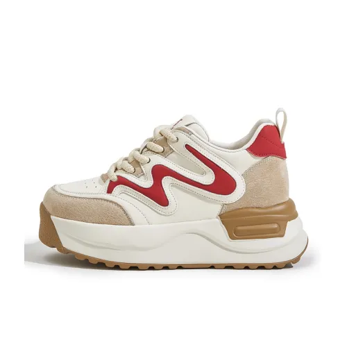 Milan Love Song Амортизация Устойчивость к истиранию Дышащий Низ Резистентный Низкий Топ Casual Женский Бежевый Черный