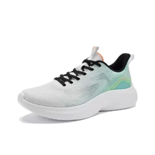 QIAODAN Амортизация Устойчивый к истиранию Отводящий влагу Низкий Топ Беговые кроссовки Мужские Белый Зеленый