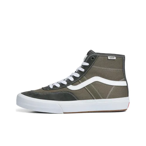 Vans Twill Crockett High Top Скейтборд Кроссовки Унисекс Серый Белый