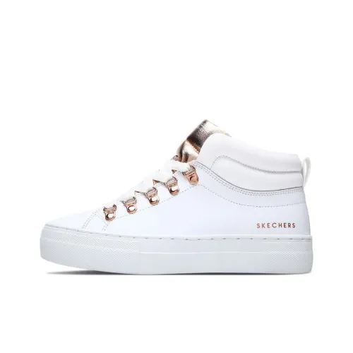 Skechers Alba Slip-resistant Abrasion-resistant MID Топ Скейтборд Кроссовки Женские Белые
