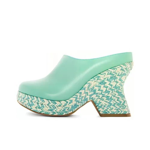 LOEWE Домашние тапочки Женские Зеленый