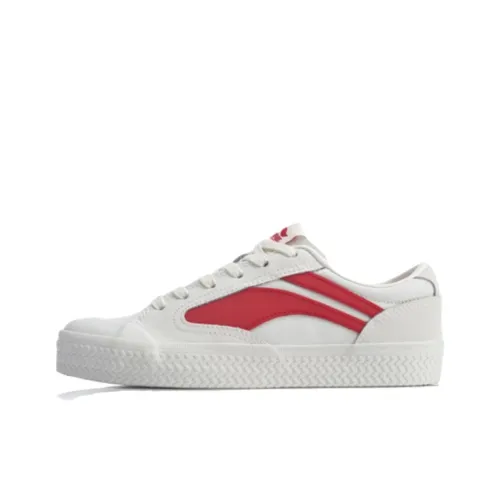 LiNing Wave Vntg Противоскользящие Устойчивые к износу Низкие Кроссовки для скейтбординга Мужские Белый Красный