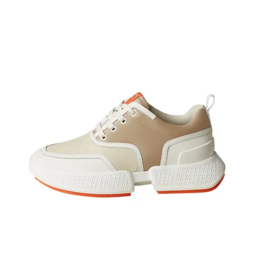 HERMES Giga Low Топ Спортивная Повседневная Обувь Женская Бежевая Коричневая