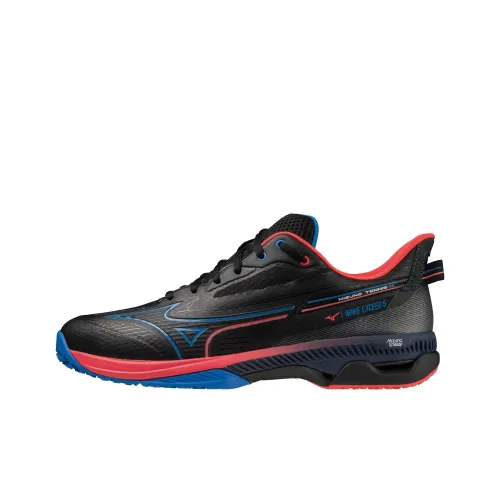 Mizuno Wave Exceed 5 Широкий OC Амортизаторы Устанавливающие Сцепление Устойчивые к Износу Низкий Топ Кроссовки для Тениса Черный Красный Синий