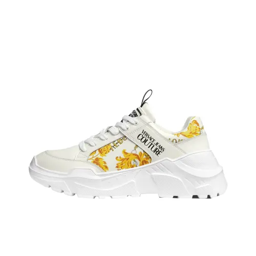 VERSACE Низкий топ Printed Sports Повседневная обувь Мужская Белое золото