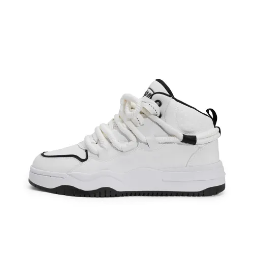 Seattle Palm Аbrasion Resistant Bottom Resistant High Top Скейтборд Кроссовки Unisex Белый Черный