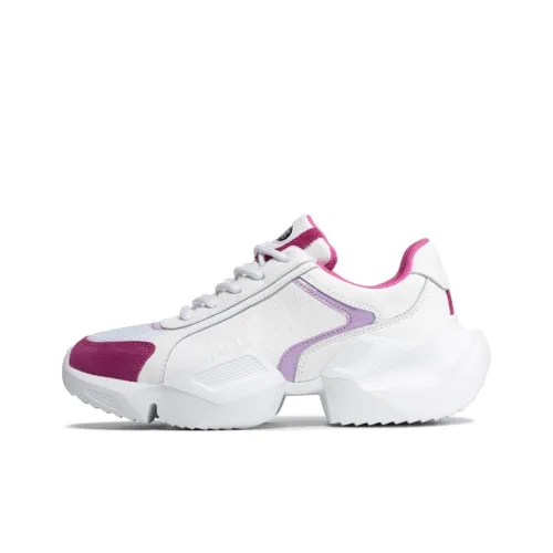 VERSACE JEANS Низкий топ Повседневная обувь Женская Белый Фиолетовый