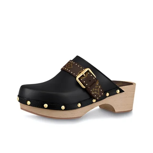 LOUIS VUITTON Cottage Домашние тапочки Женские Черный