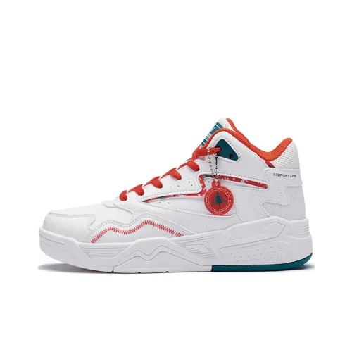 361° Slip-resistant Abrasion-resistant Lightweight High-top Skateboarding Shoes Women's White Green Red Перевод 361° Противоскользящие Износостойкие Легкие Высокие Кроссовки для скейтбординга Женские Белый Зеленый Красный