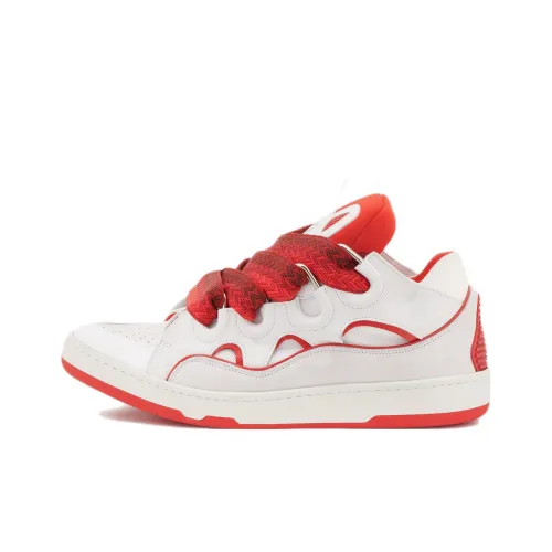 Lanvin Низкий Топ Стильный Скейтбординг Мужской Белый Красный