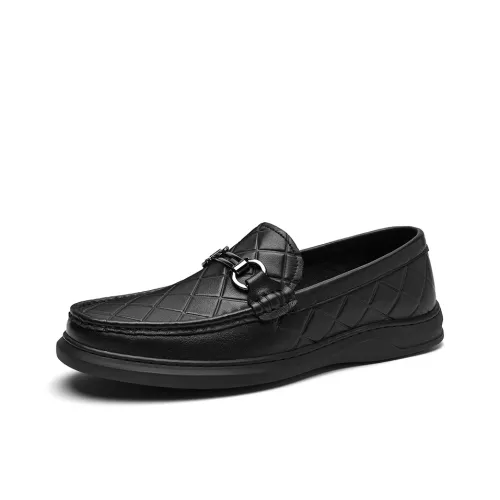 SEPTWOLVES Повседневные кожаные туфли Мужские Черные