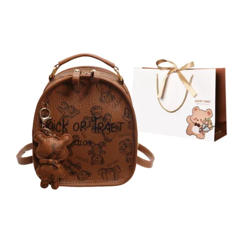 ERANGBEAR ПУ (полиуретан) Рюкзак Маленький Женский Коричневый Черный Розовый Белый