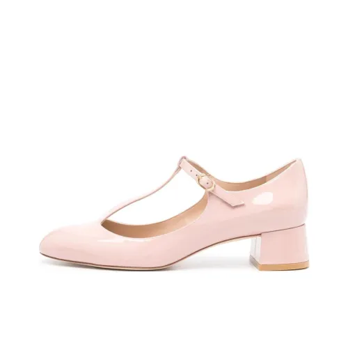 Stuart Weitzman SW Грубый каблук Туфли Мэри Джейн 3,5 см Женские Розовые