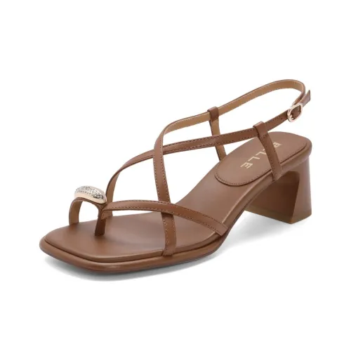 BELLE One Sandals Strap 5cm Women's Brown Beige