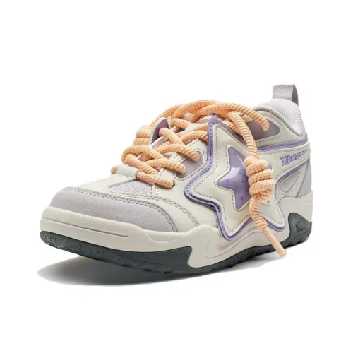 XTEP Устойчивый к истиранию Низкий Топ Casual Женский Бежевый Фиолетовый