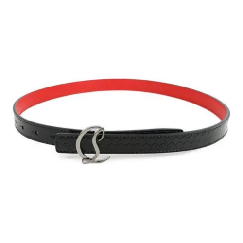 CL LUBOTING Значок Дизайн Кожаные ремни Мужской Черный Ширина 3,5CM