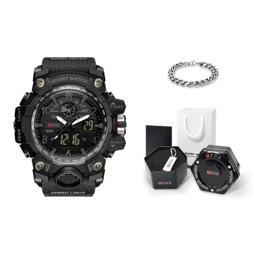 OFNS O'vanity Time Black Warrior Collection Спортивный Двойной Экран Часы с Ночной Светящейся Функцией