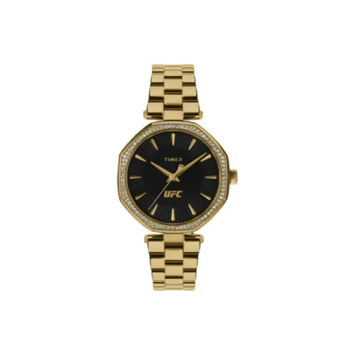 TIMEX Наручные часы Кварцевый механизм Ремешок из нержавеющей стали 36 мм Черный циферблат Женские часы