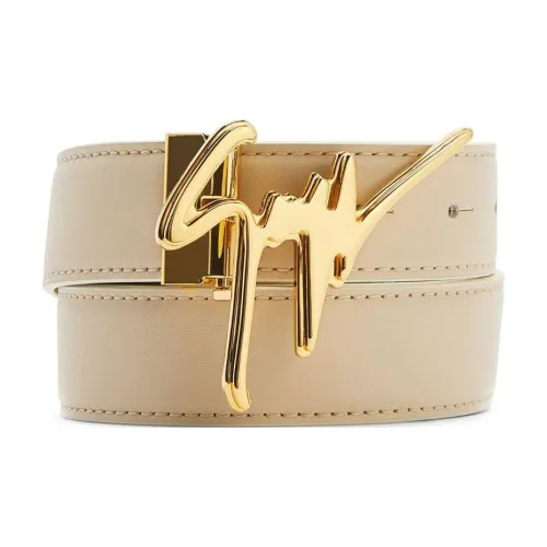 Giuseppe Zanotti GZ Гладкий с рельефным дизайном плавная застежка кожаные ремни мужской светло-бежевый ширина 3,5 см