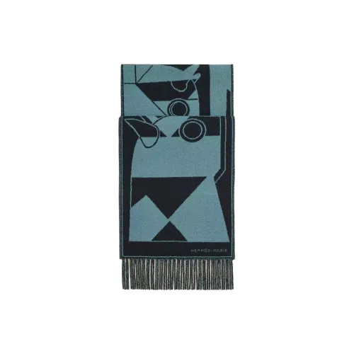 HERMES Ездовой шлем Armor Jacquard Кашемировые вязаные шарфы Мужской
