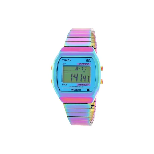 TIMEX Наручные часы Кварцевый механизм Нержавеющая сталь Ремешок 36 мм Синий циферблат Женские часы