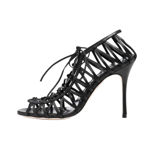 MANOLO BLAHNIK Римские сандалии 11 см Женские Черные