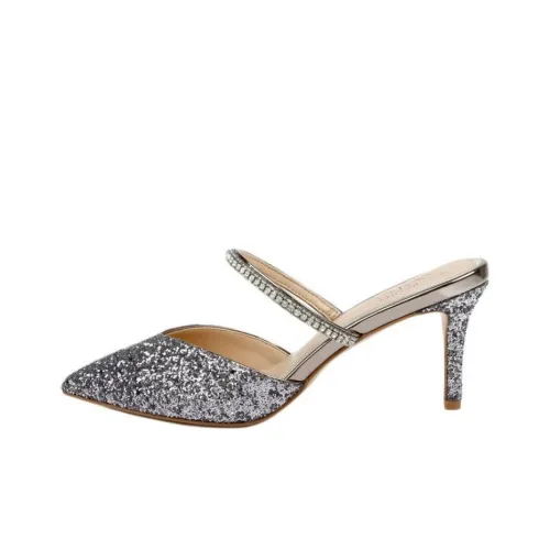 Badgley Mischka Домашние тапочки Женские Серебряные