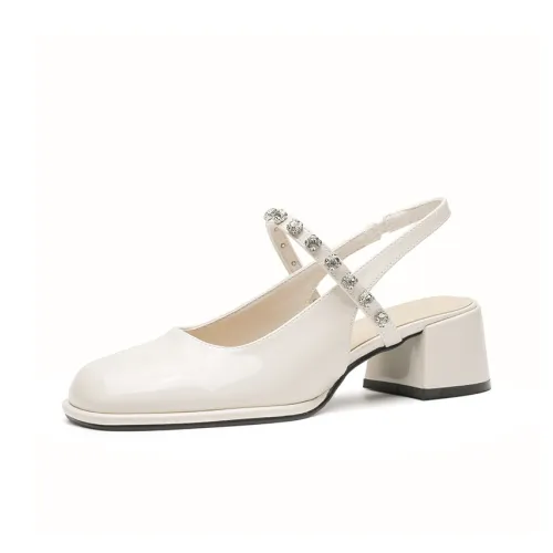 YAFEI XUANYU Грубый каблук Туфли Мэри Джейн 5 см Женские Белые