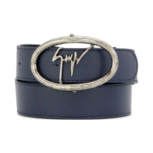 Giuseppe Zanotti GZ Значок Дизайн Кожаные ремни Унисекс Синий