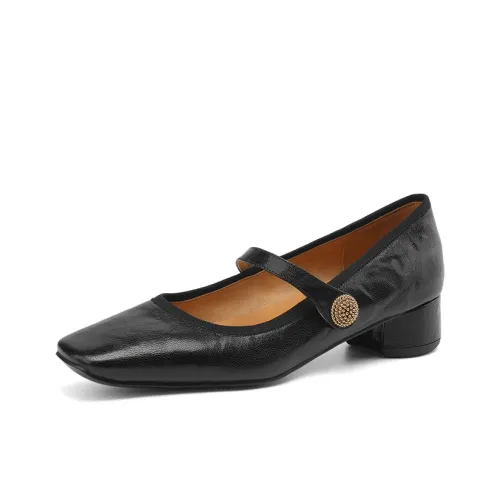 Echo yolo Грубый каблук Туфли Мэри Джейн 3,5 см Женские